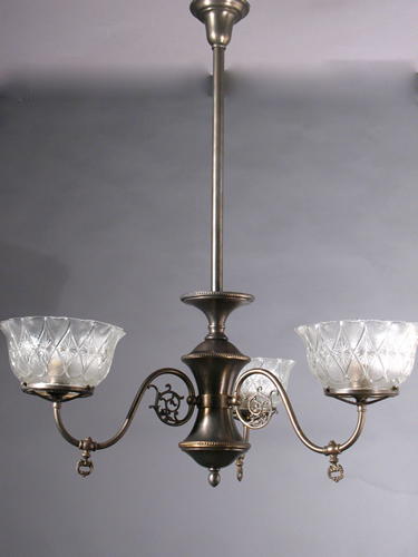 3-Light Gas Chandelier with Contour Body